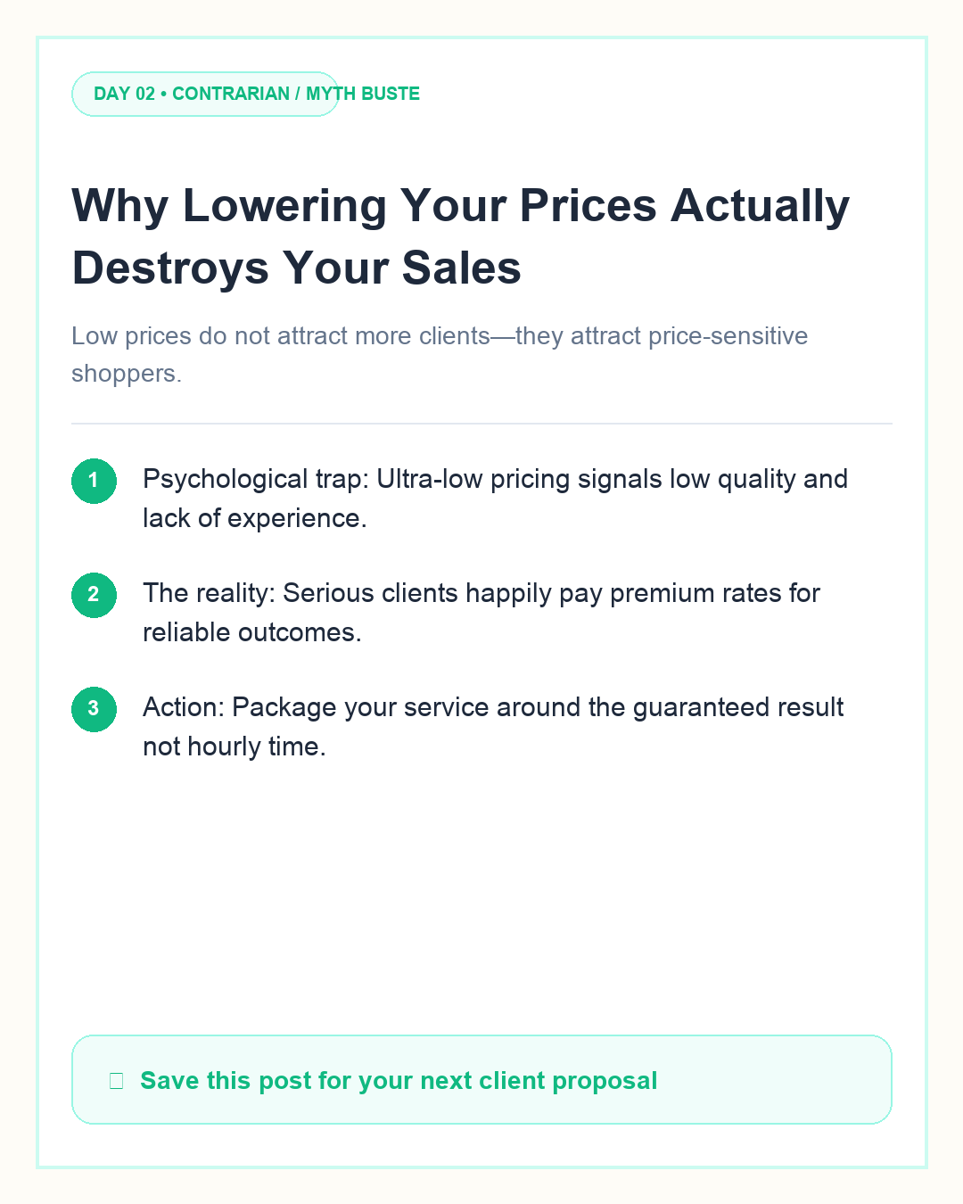 Why Lowering Your Prices Actually Destroys Your Sales