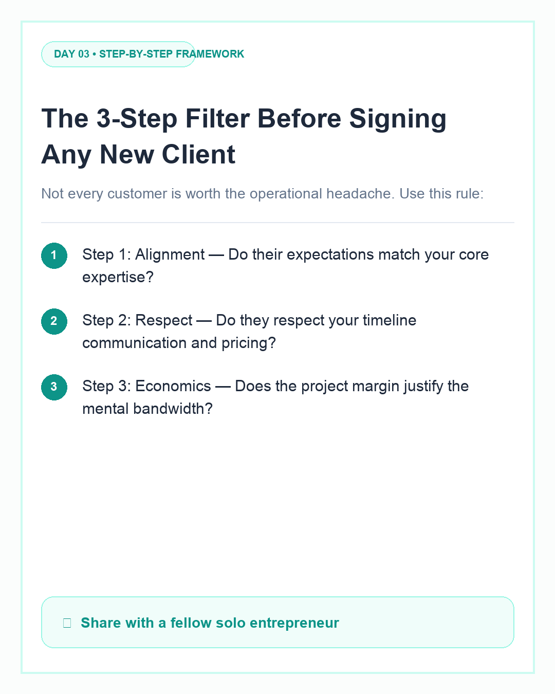 The 3-Step Filter Before Signing Any New Client