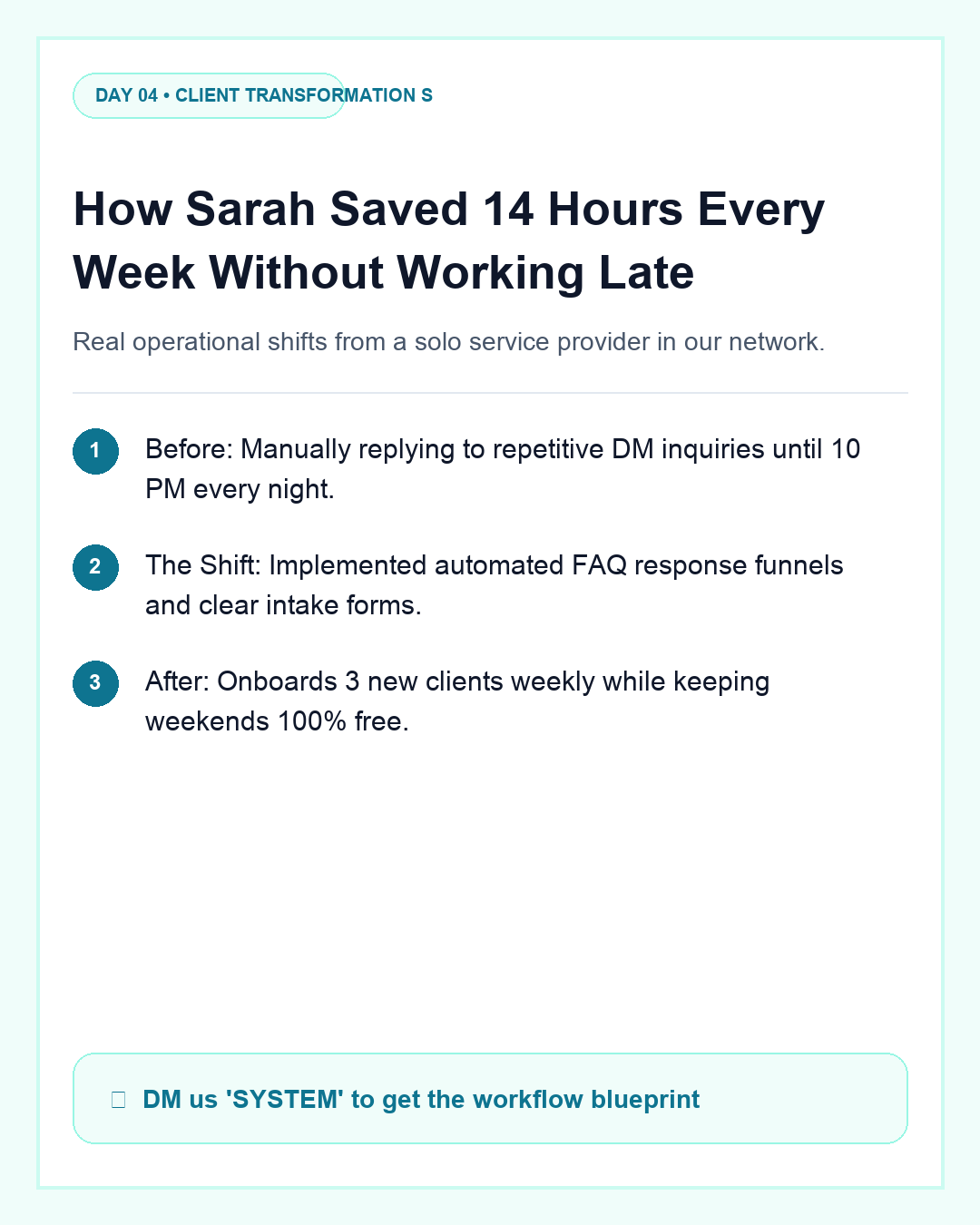How Sarah Saved 14 Hours Every Week Without Working Late